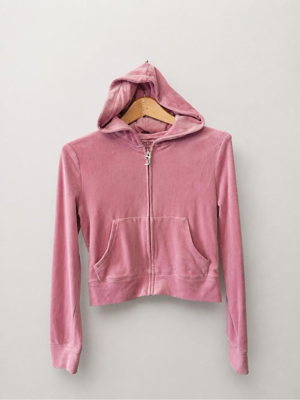 Y2K Juicy Couture Pink Velour Zip Hoodie Jacket